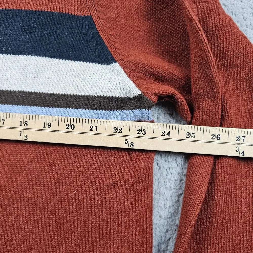 Vintage Old Navy Sweater Mens XL Orange Wool Blend Striped Y2K Pullover NWT VTG